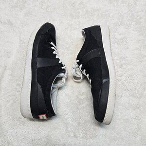 Hunter Black Canvas Fashion White Lace Up Casual Preppy Low Top Shoe Sneakers 12